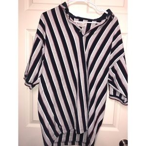 striped collared shirt